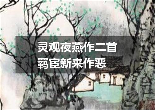 灵观夜燕作二首羁宦新来作恶