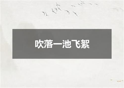 吹落一池飞絮