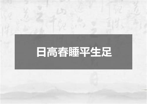 日高春睡平生足