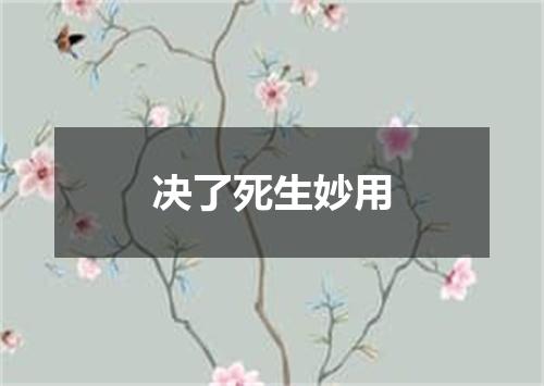 决了死生妙用