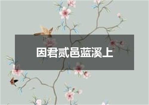 因君贰邑蓝溪上