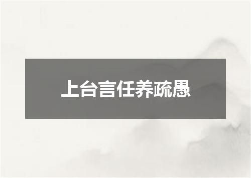 上台言任养疏愚