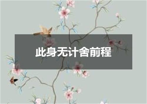 此身无计舍前程