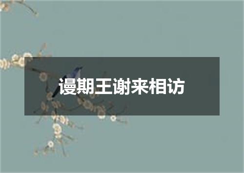 谩期王谢来相访