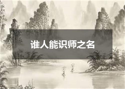 谁人能识师之名