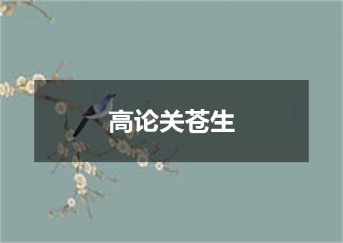 高论关苍生