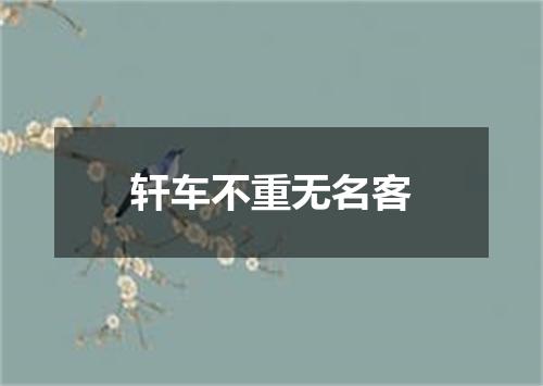 轩车不重无名客