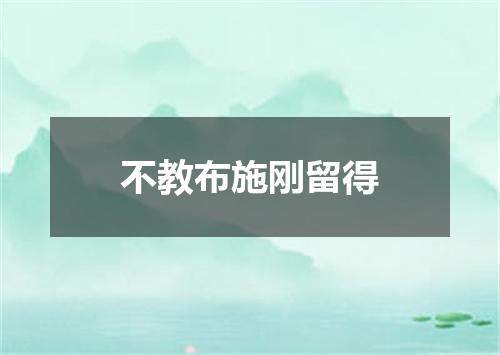 不教布施刚留得