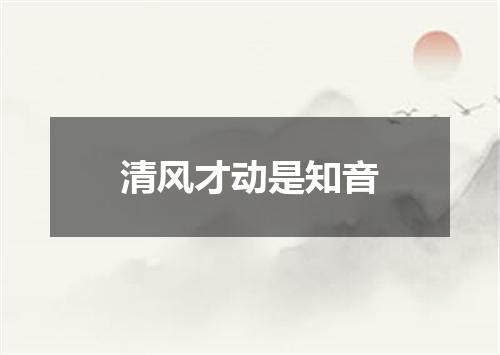 清风才动是知音