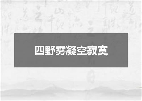 四野雾凝空寂寞