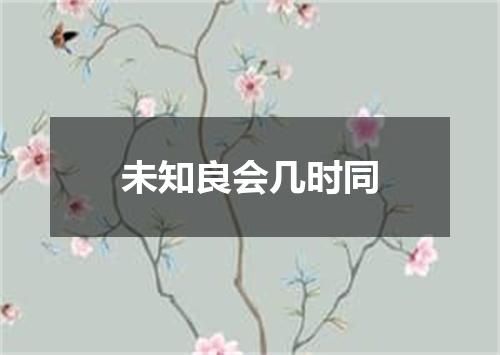 未知良会几时同