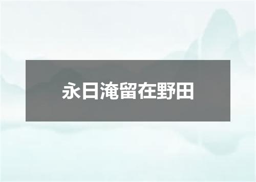 永日淹留在野田