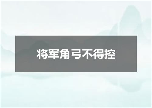 将军角弓不得控