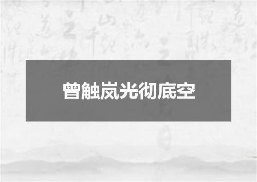 曾触岚光彻底空