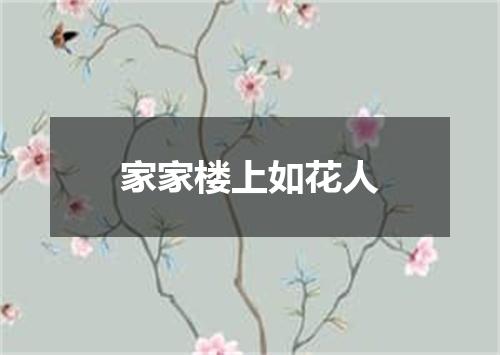 家家楼上如花人