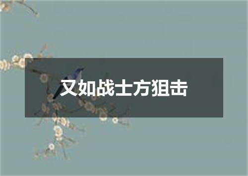 又如战士方狙击