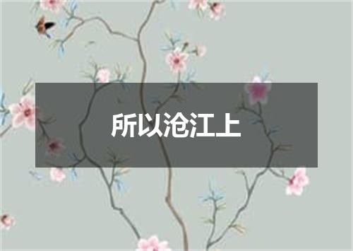 所以沧江上