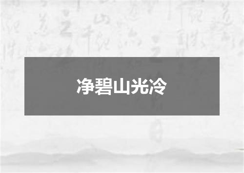 净碧山光冷