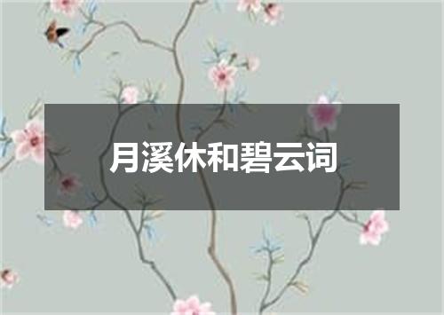 月溪休和碧云词