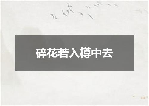 碎花若入樽中去