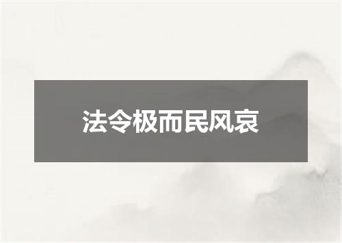 法令极而民风哀