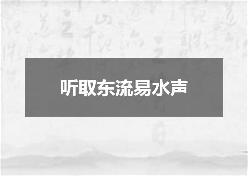 听取东流易水声