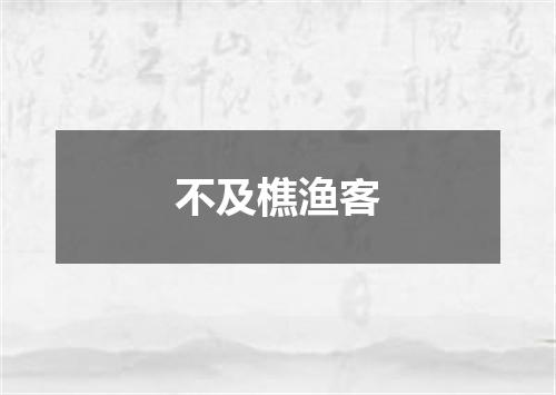 不及樵渔客