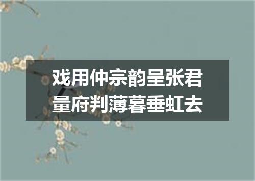 戏用仲宗韵呈张君量府判薄暮垂虹去