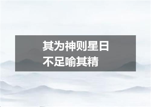 其为神则星日不足喻其精