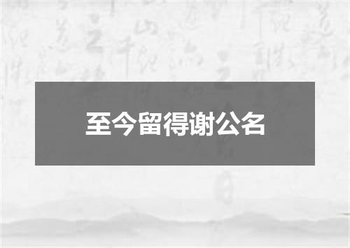 至今留得谢公名