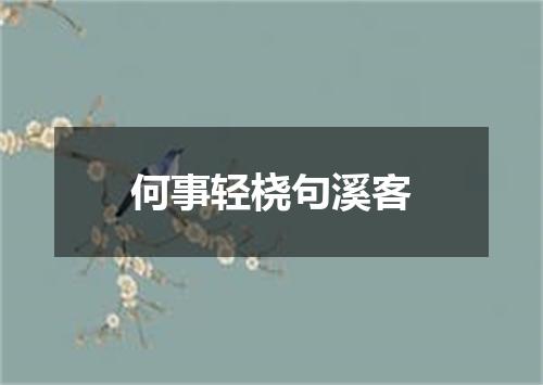 何事轻桡句溪客