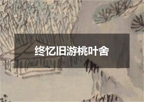 终忆旧游桃叶舍