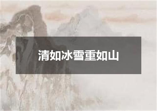 清如冰雪重如山