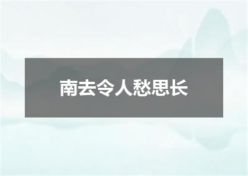 南去令人愁思长