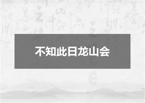 不知此日龙山会