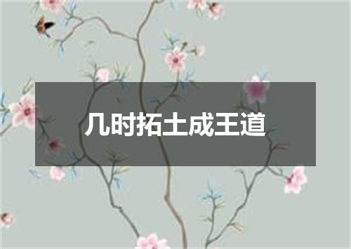 几时拓土成王道