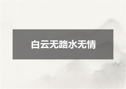 白云无路水无情