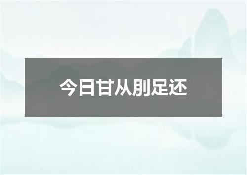 今日甘从刖足还