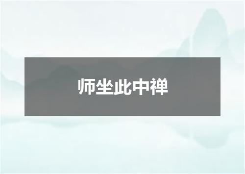 师坐此中禅