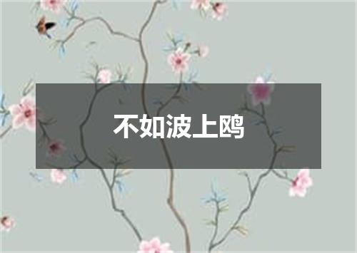 不如波上鸥