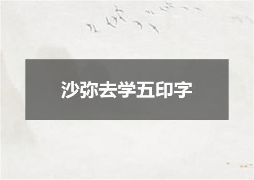 沙弥去学五印字