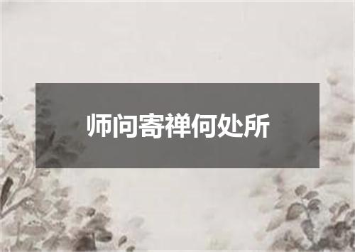 师问寄禅何处所