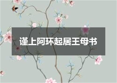 谨上阿环起居王母书