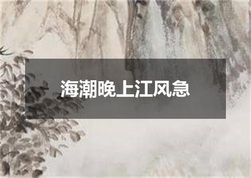 海潮晚上江风急