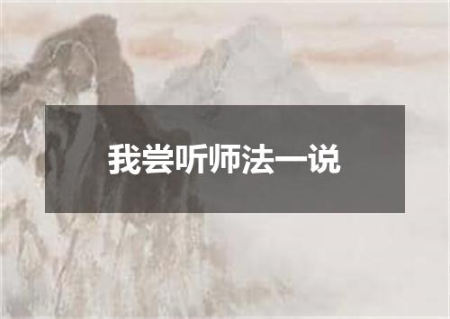 我尝听师法一说