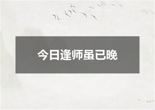 今日逢师虽已晚