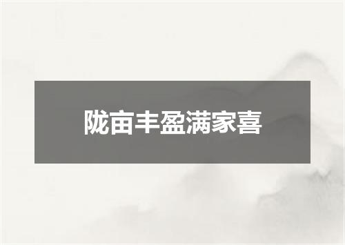 陇亩丰盈满家喜