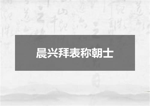 晨兴拜表称朝士