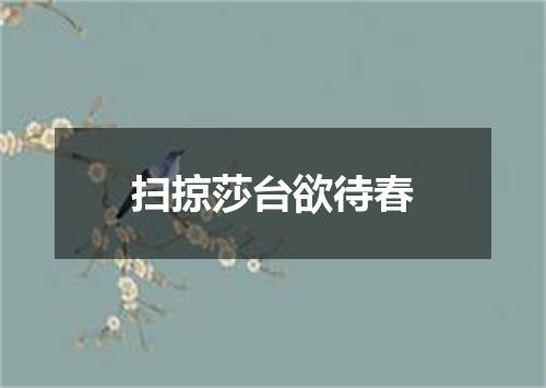 扫掠莎台欲待春