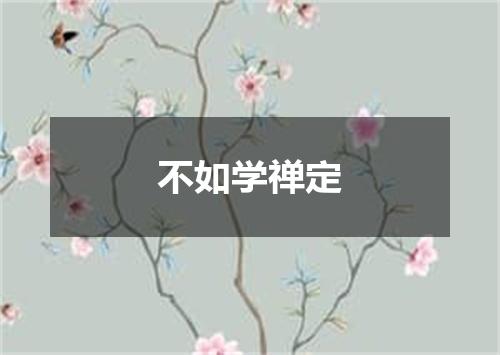 不如学禅定